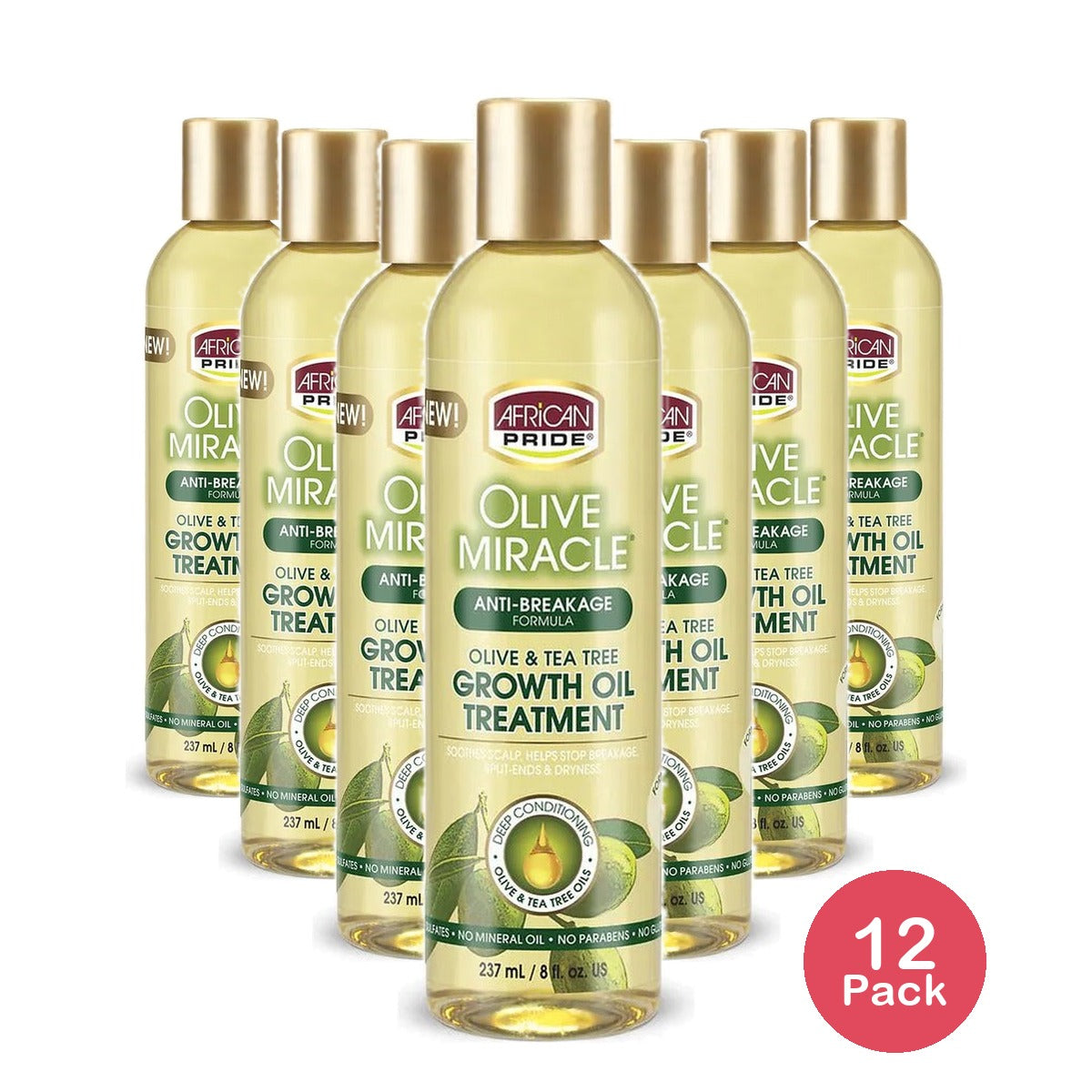 African Pride Olive Miracle Growth Oil 8 Oz (Pack of 12)