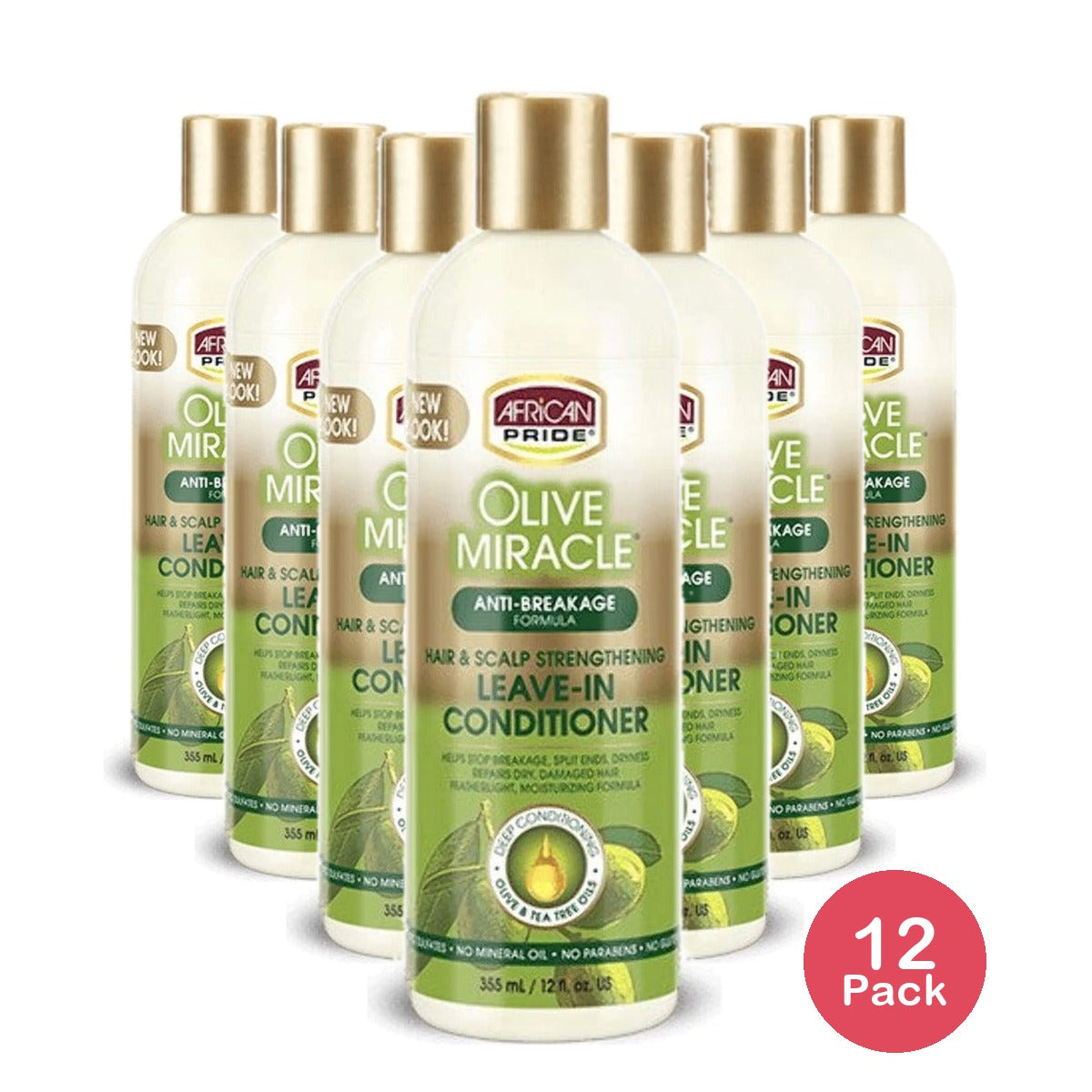 African Pride Olive Miracle Leave-In Conditioner 12 Oz (Pack of 12)