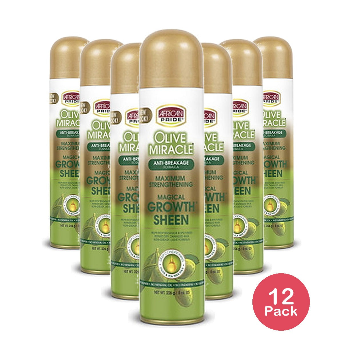 African Pride Olive Miracle Shine Spray 8 Oz (Pack of 12)