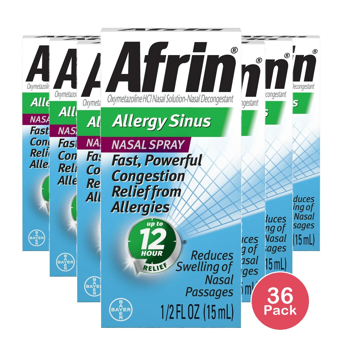 Afrin Allergy Sinus Spray - 0.5 fl Oz (Pack of 36)