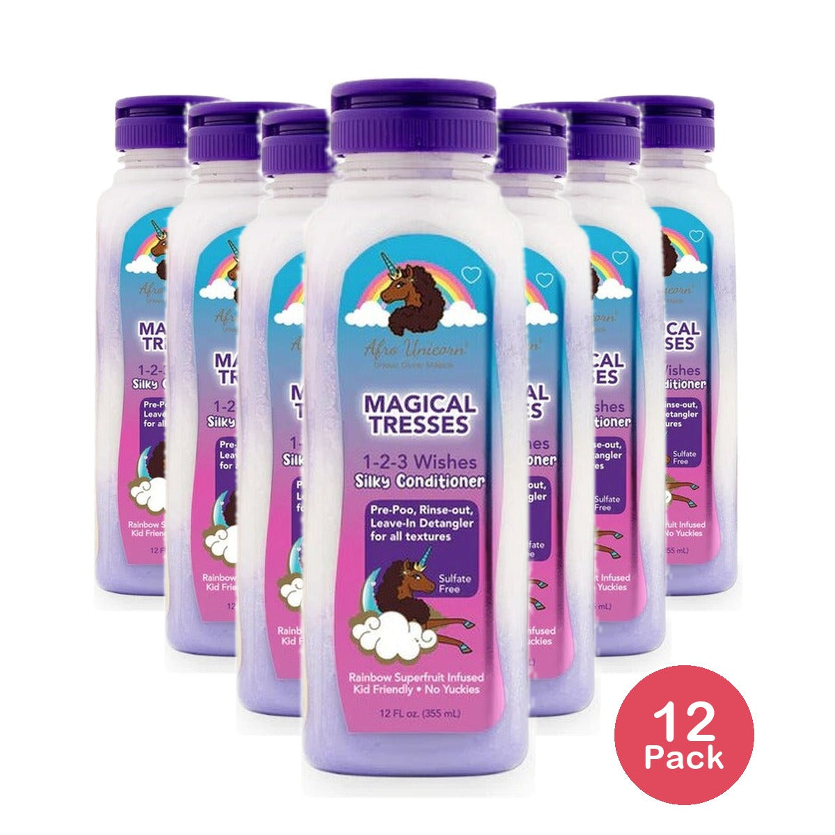 Afro Unicorn 1-2-3 Wishes Silky Conditioner 12 Oz (Pack of 12)