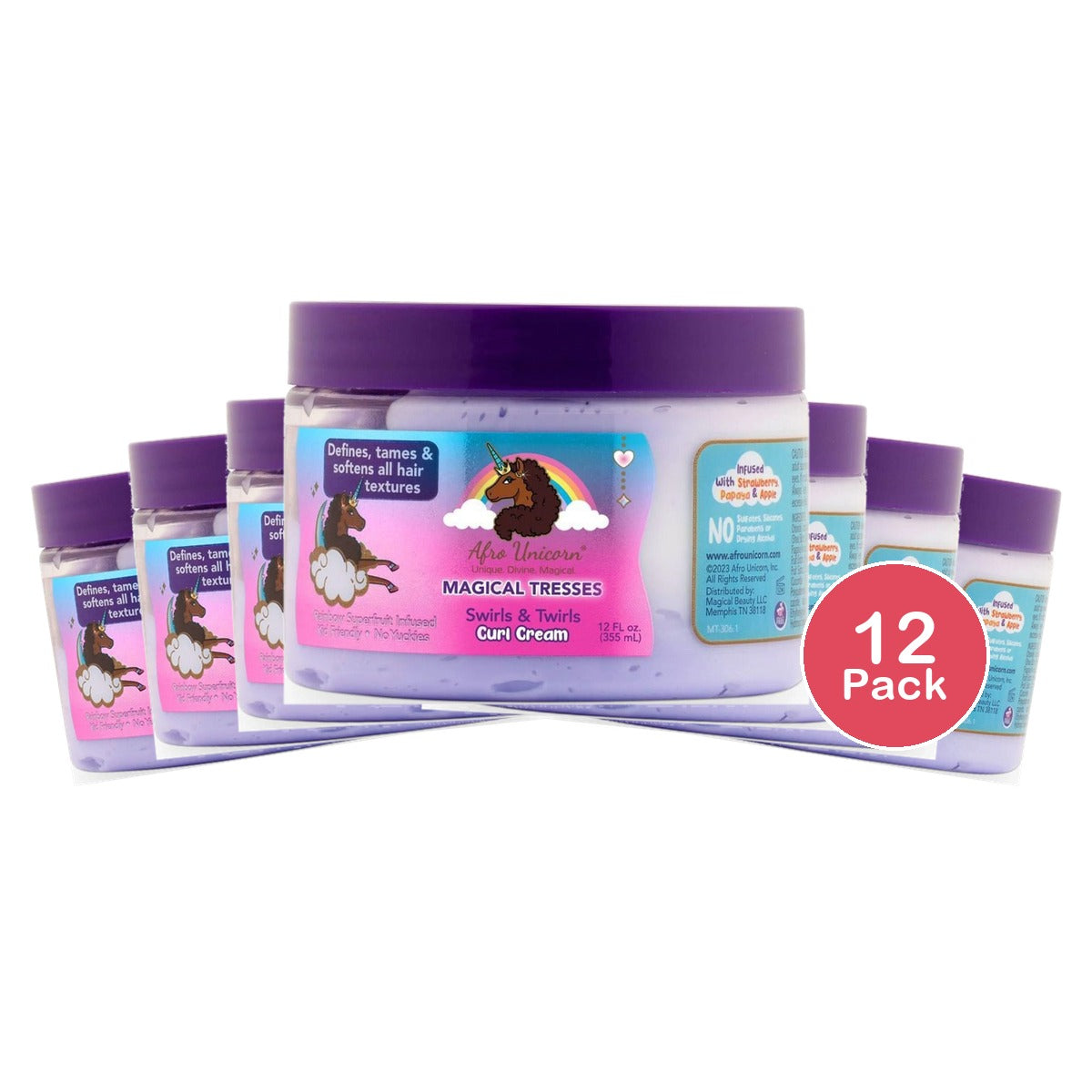 Afro Unicorn Swirls & Twirls Curl Cream 12 Oz (Pack of 12)