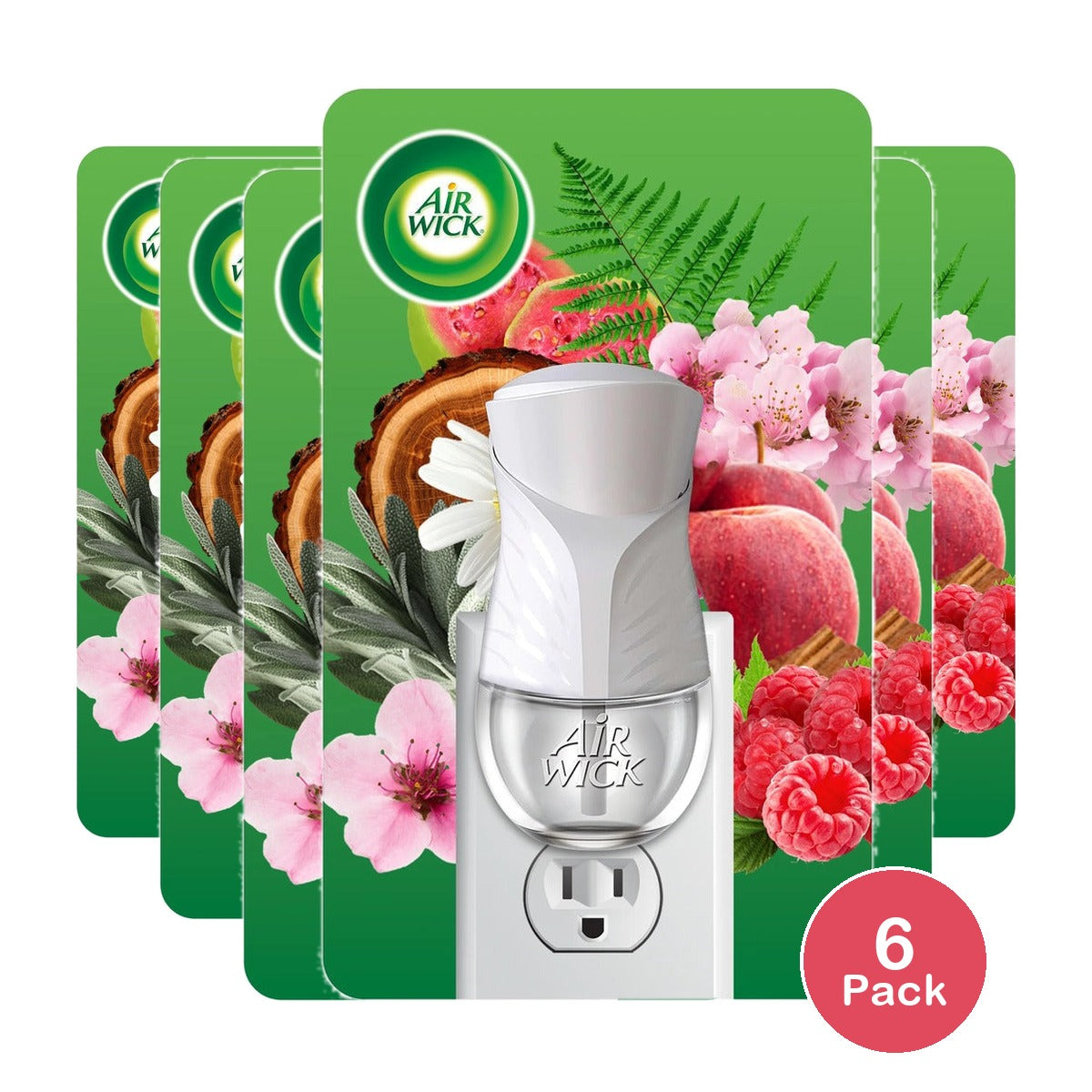 Air Wick Plug-In Air Freshener Scented Oil Warmer Device White (Pack of 6)