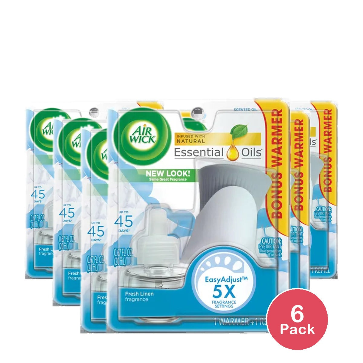 Air Wick Scented Oil Starter Kit Snuggle Fresh Linen 0.67Oz (Pack Of 6)