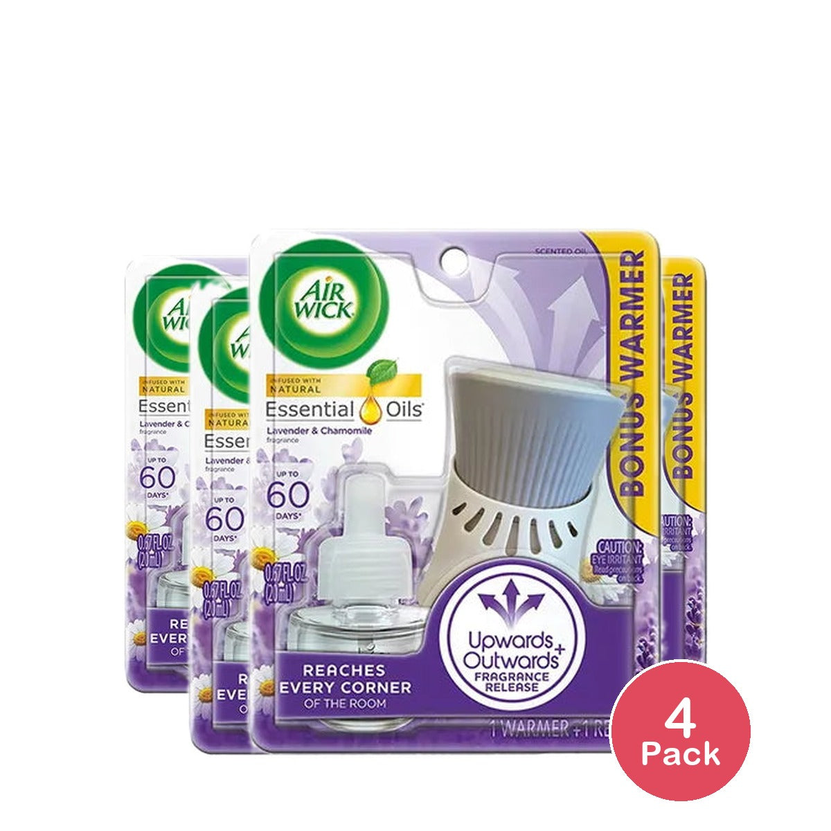 Airwick Plugins And Oils Refill Lavender and Chamomile Starter kit 6.4oz (Pack of 4)