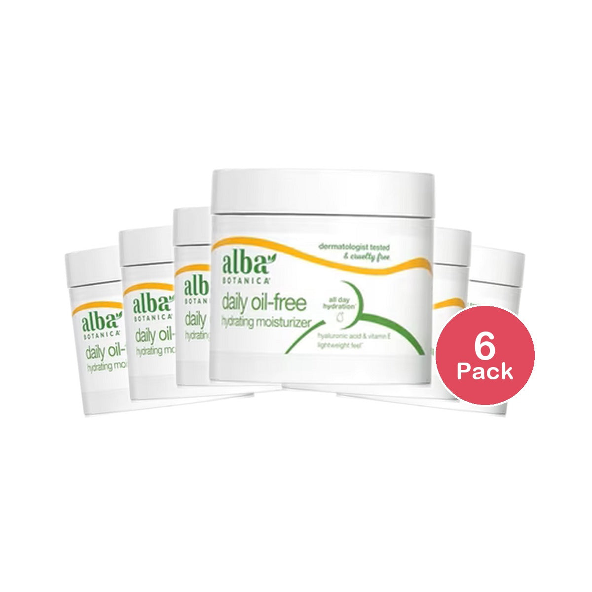 Alba Botanica Refining Aloe & Green Tea Hawaiian Oil-Free Moisturizer 3 OZ (Pack of 6)