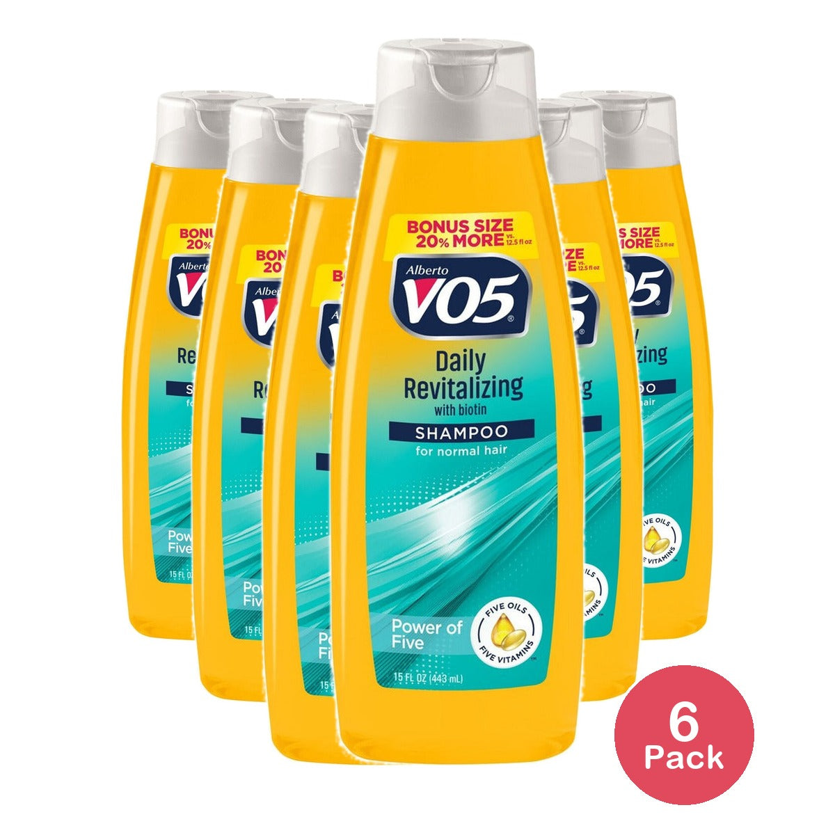 Alberto VO5 Daily Revitalizing Shampoo 15 Fl Oz (Pack of 6)