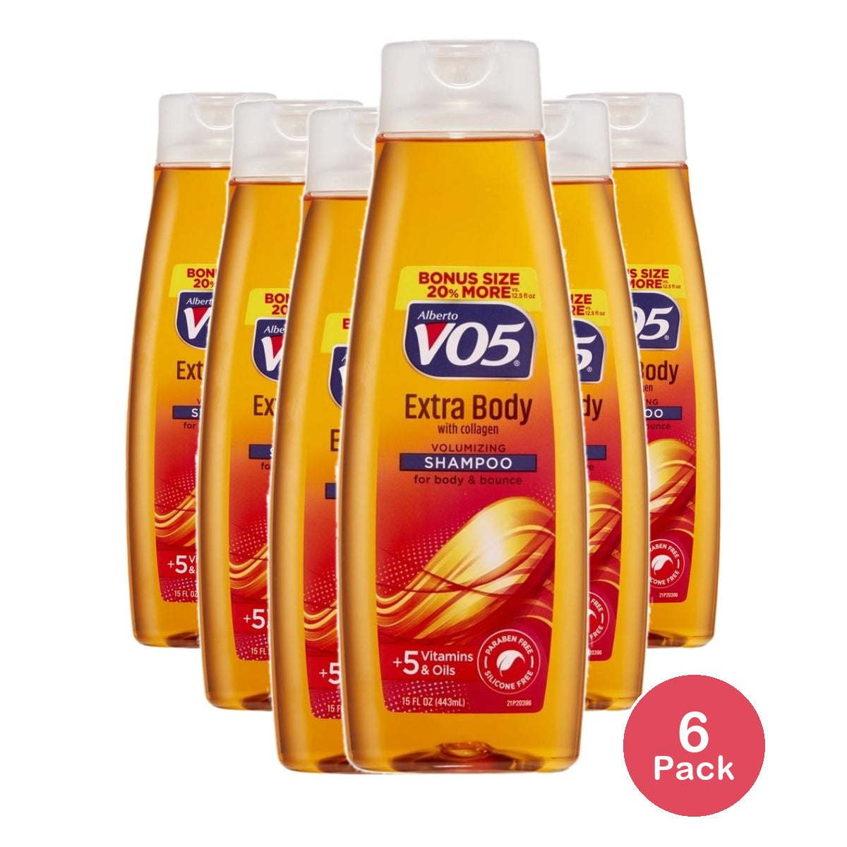 Alberto VO5 Extra Body Hair Shampoo 15 Fl Oz (Pack of 6)