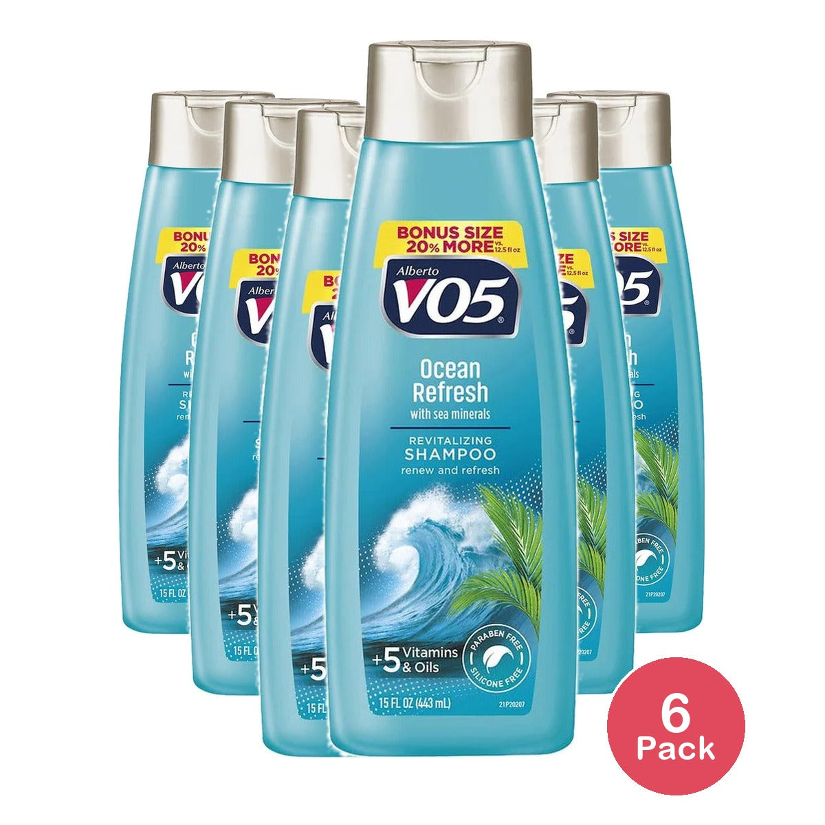 Alberto VO5 Ocean Refresh Moisturizing Shampoo 15 Oz (Pack of 6)