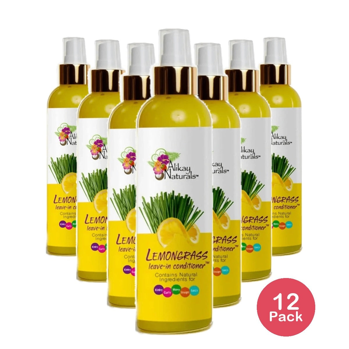 Alikay Naturals Lemon Grass Moisturizing Leave-in Conditioner with Aloe 8 oz 8 Oz (Pack of 12)