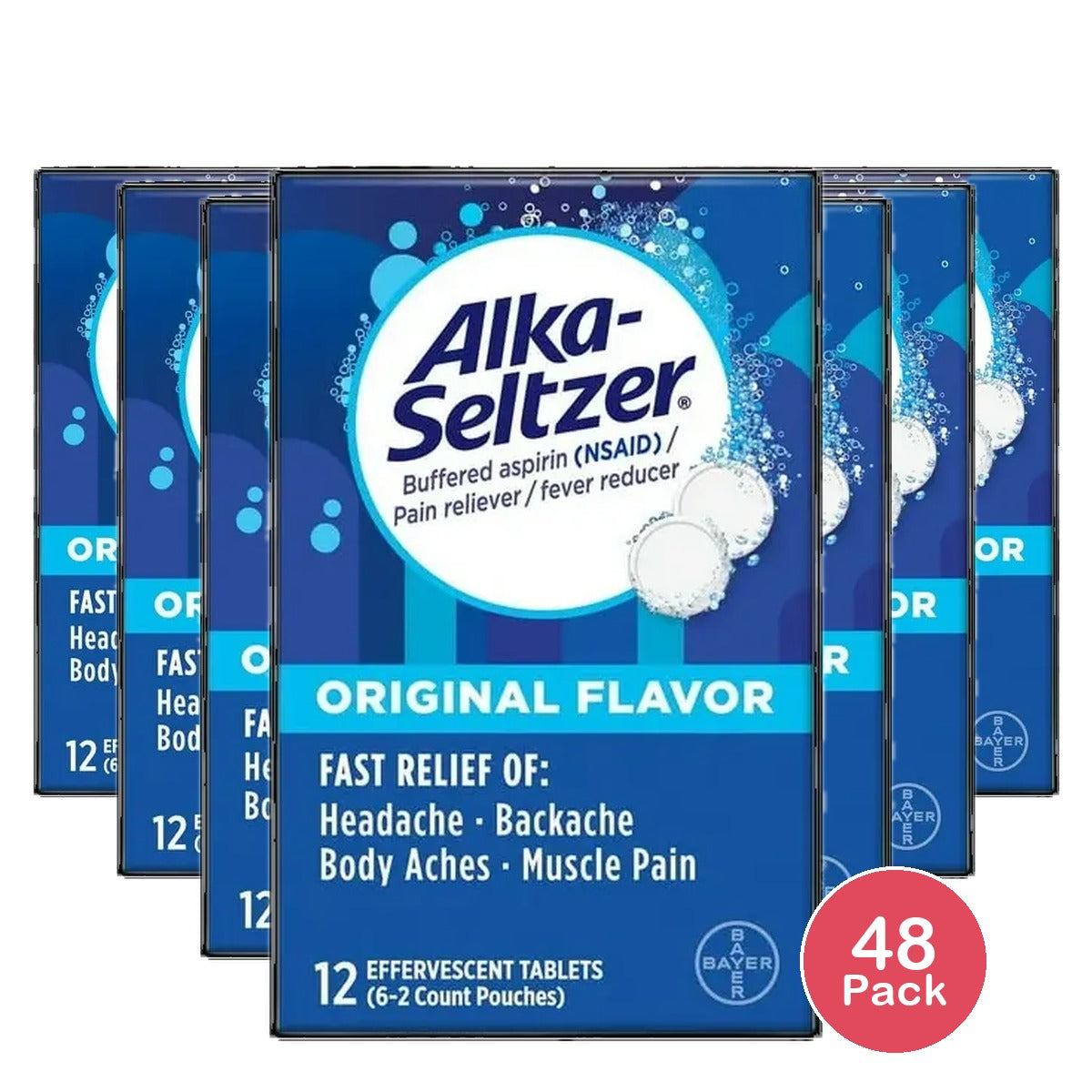 Alka-Seltzer Original Effervescent Antacid Tablets 1Oz (Pack of 48)