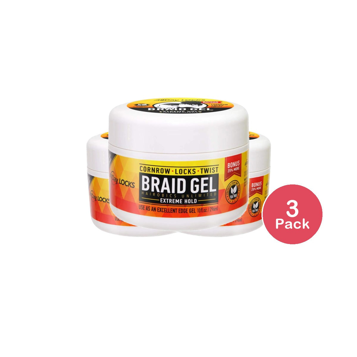 All Day Locks Braid Gel 64 Oz (Pack of 3)