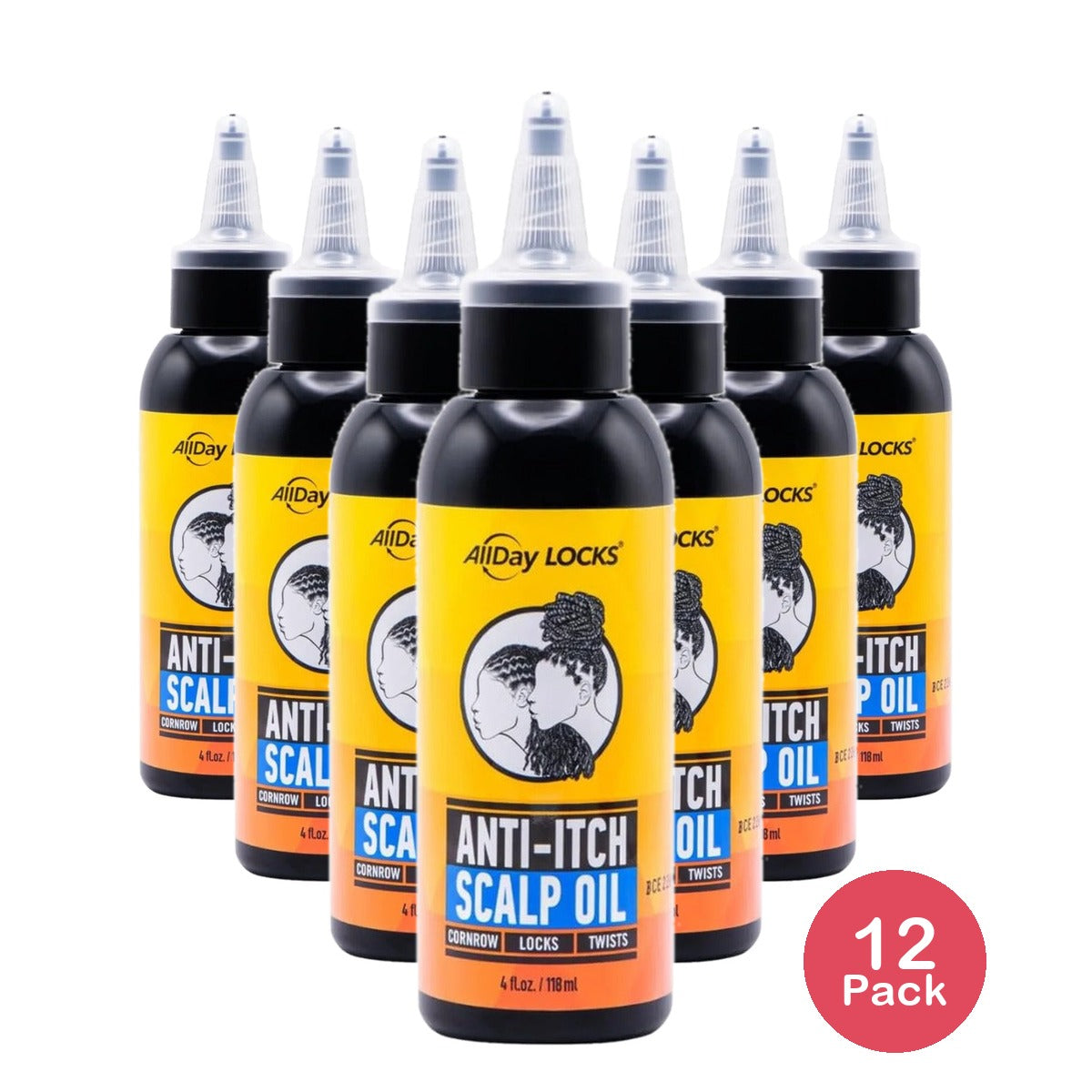 Allday Locks Anti Itch Scalp Oil 4 Oz (Pack of 12)