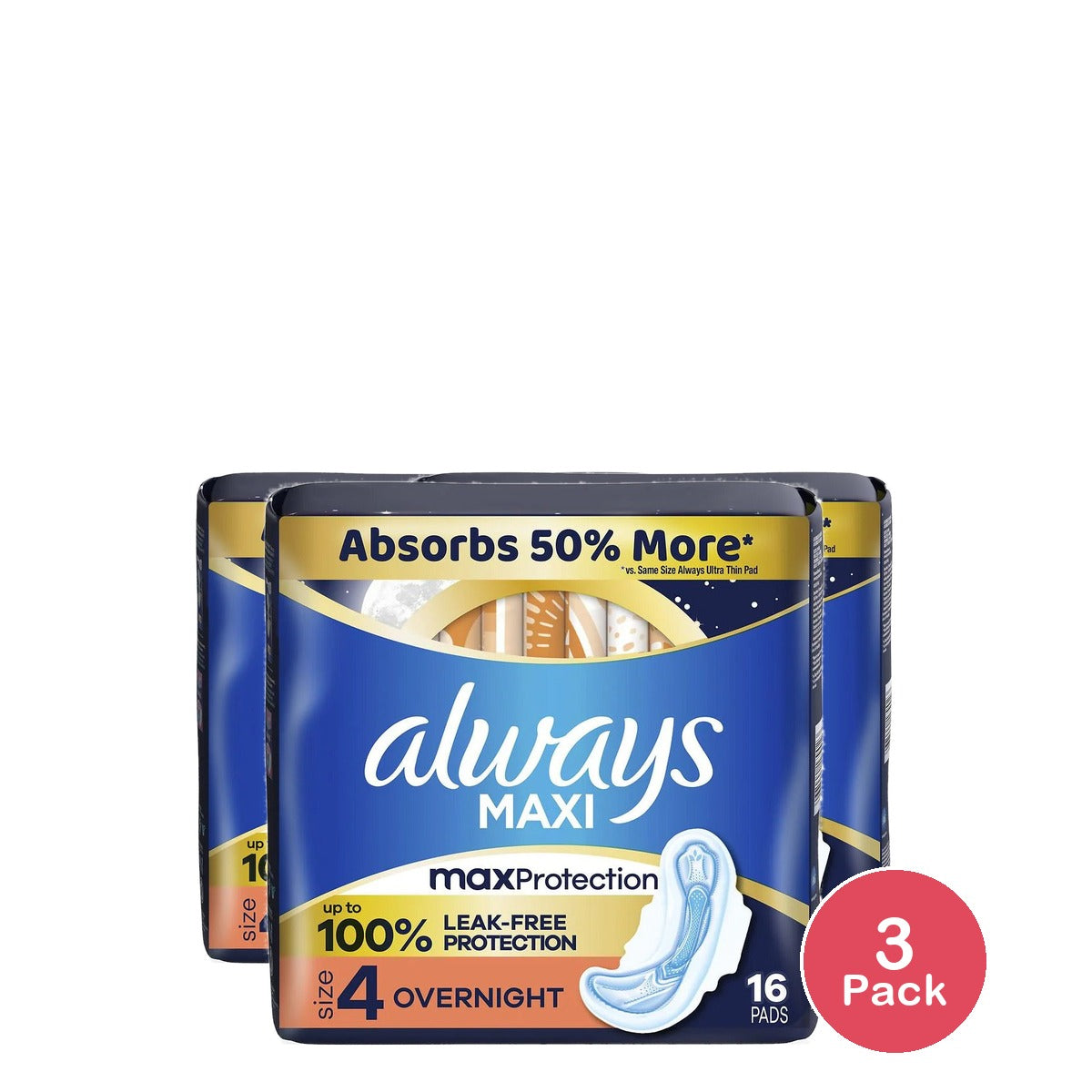 Always Maxi Overnight Pads Size 4 (Pack of 12)