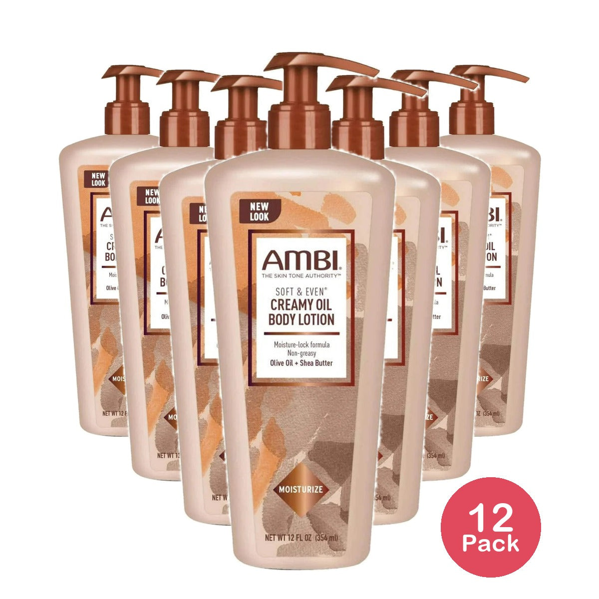 AMBI - Body Care Soft Even Creamy Oil Lotion 12 Oz (Pack of 12)