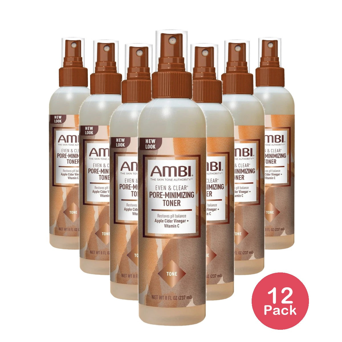AMBI Even & Clear Intense Clarifying Toner Spray Bottle For All Skin Types & A 8. Oz (Pack of 12)