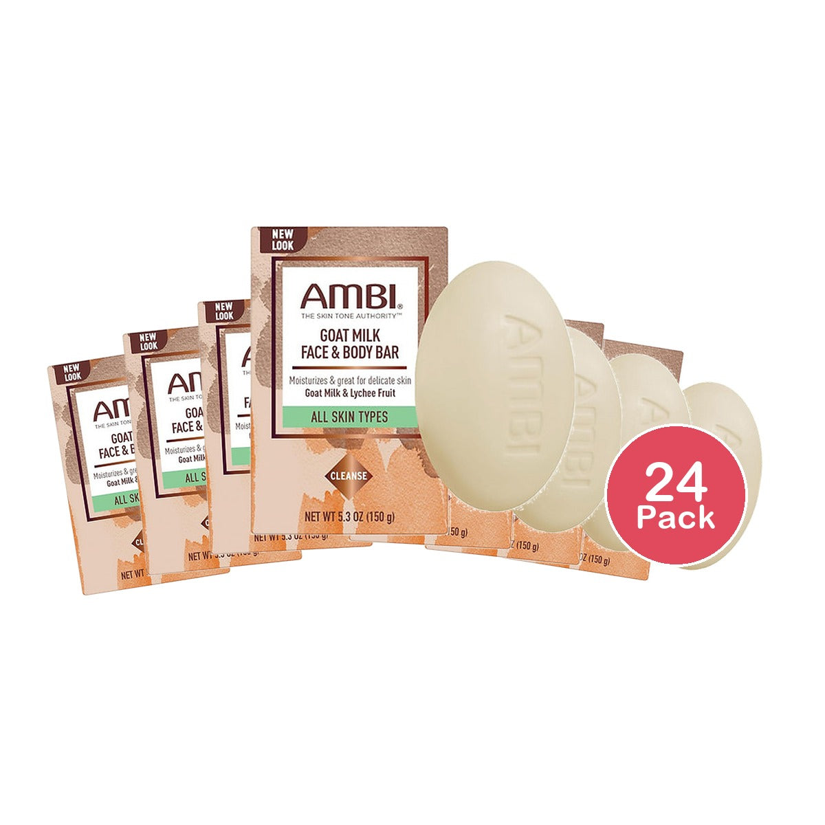 Ambi Goat Milk Face & Body Bar 5.3 Oz (Pack of 24)