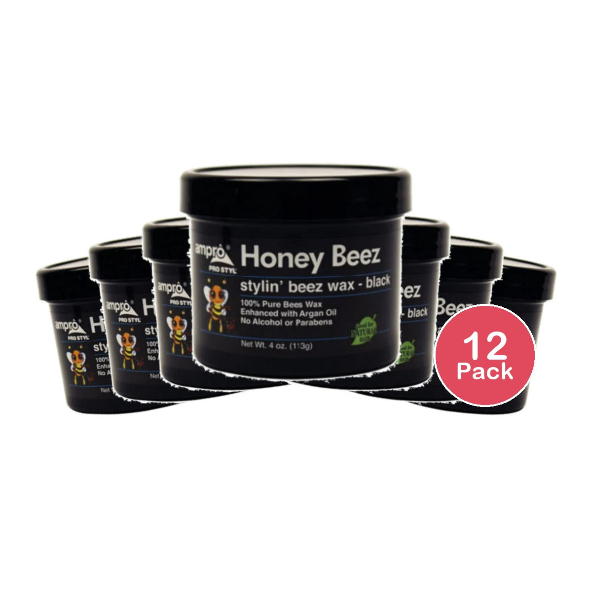 Ampro- Honey Beez Styling Beez Wax Black 4oz (Pack of 12)