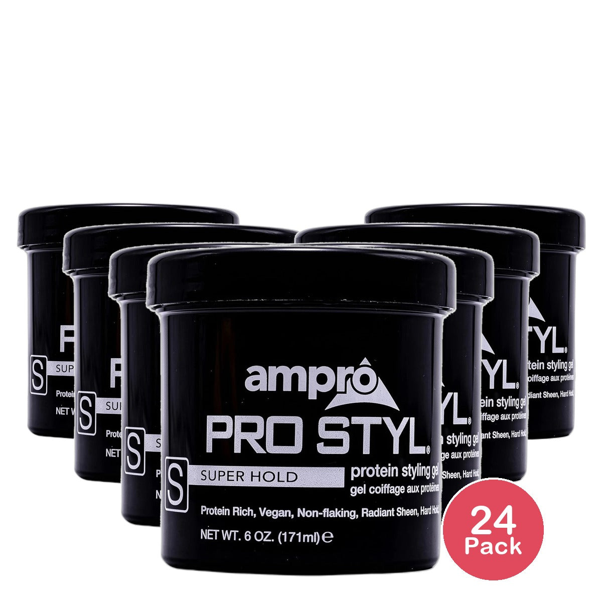 Ampro Pro-Styl Protein Hair Gel Super Hold 6Oz (Pack of 24)