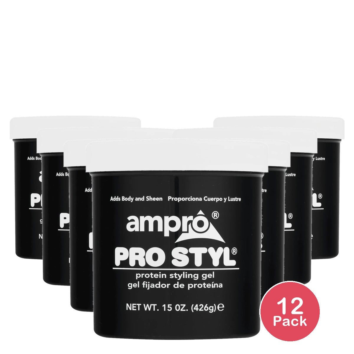 Ampro Pro Styl Protein Styling Gel 15 oz Moisturizing Unisex 15oz (Pack of 12)