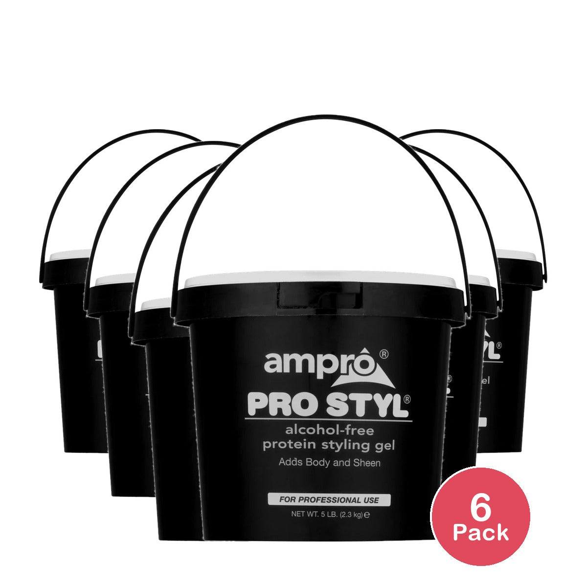 Ampro Pro Styl® Regular Hold Protein Unisex Styling Gel for Resistant Hair Textu 80oz (Pack of 6)