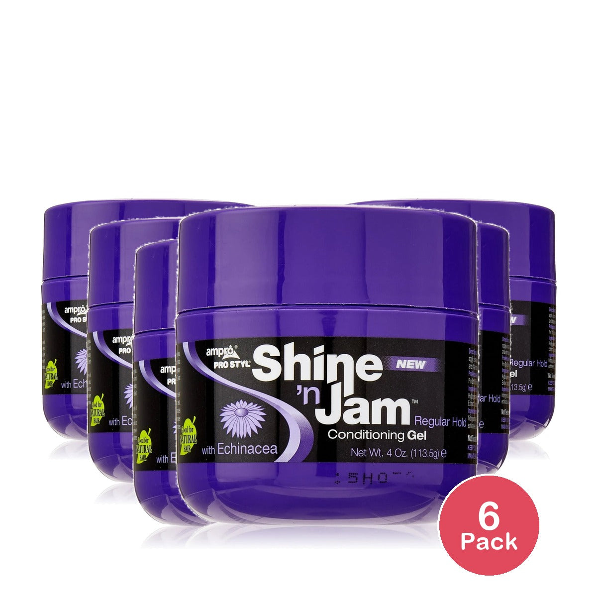 Ampro Shine n Jam® Extra Hold Unisex Conditioning Styling & Braiding Gel 8 oz. 4oz (Pack of 6)