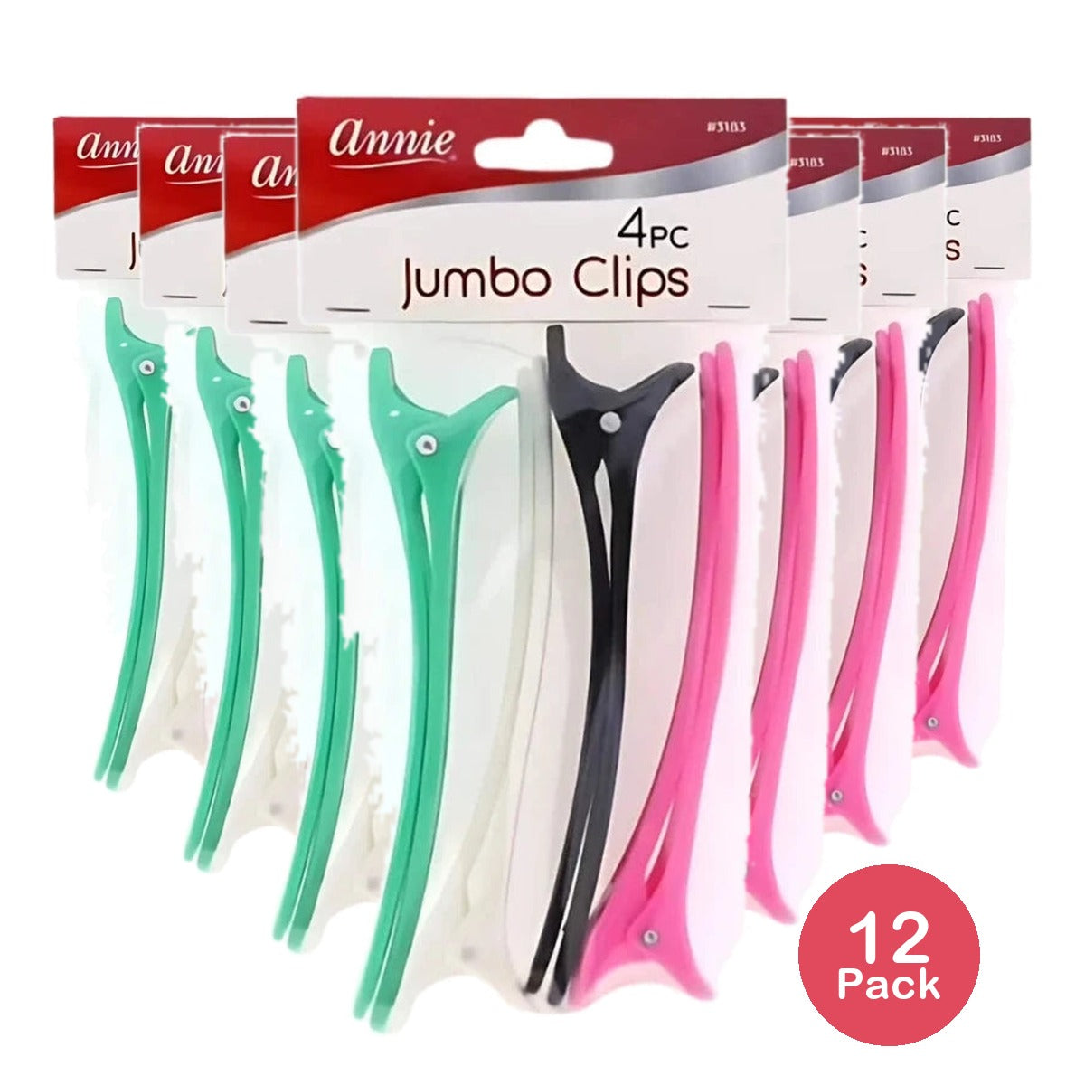 Annie Jumbo Hair Clips 4 Pcs 3183 (Pack of 12)