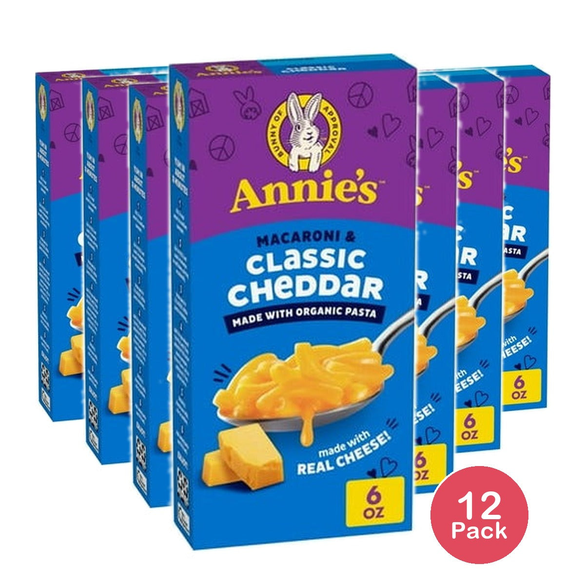 Annie's Classic Cheddar Macaroni & Cheese 6 Oz (Pack of 12)
