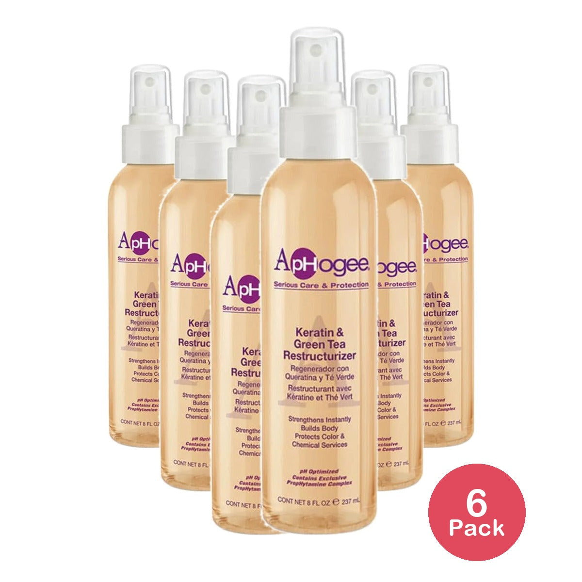 ApHogee Keratin & Green Tea Restructurizer 8 Oz (Pack of 6)