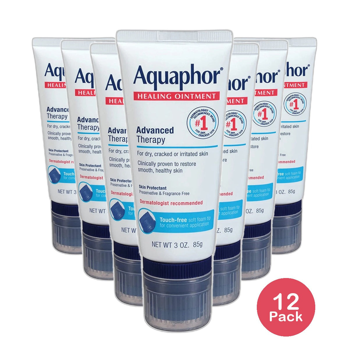 Aquaphor Advanced Therapy Healing Ointment 3Oz (Pack of 12)