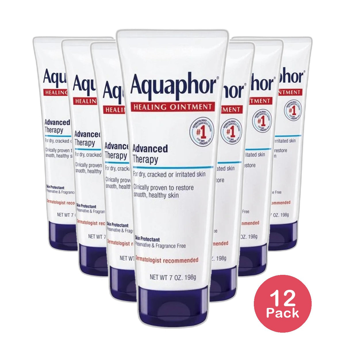 Aquaphor Advanced Therapy Healing Ointment Skin Protectant 7Oz (Pack of 12)