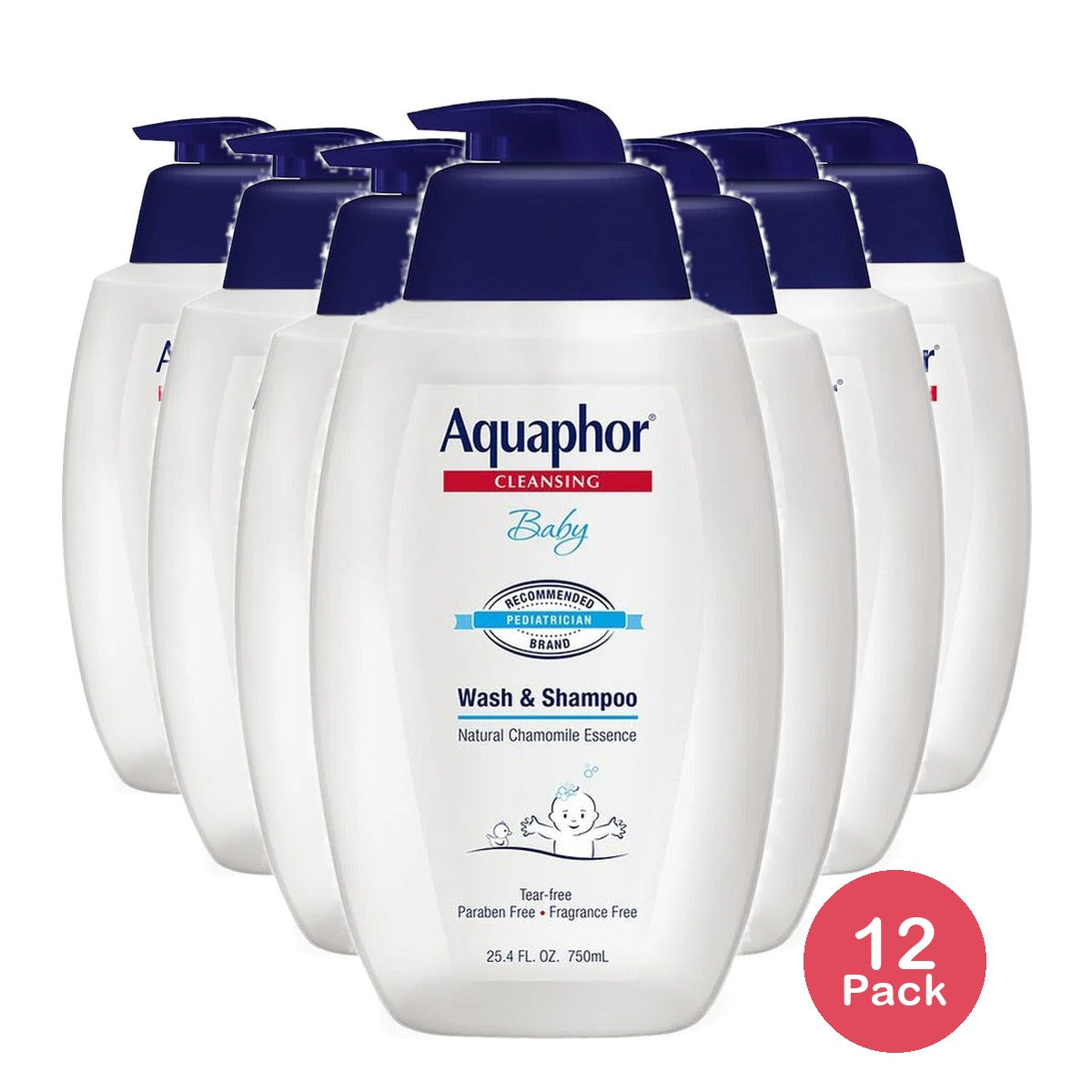 Aquaphor Baby Wash and Shampoo 25.4 Fl Oz (Pack of 12)