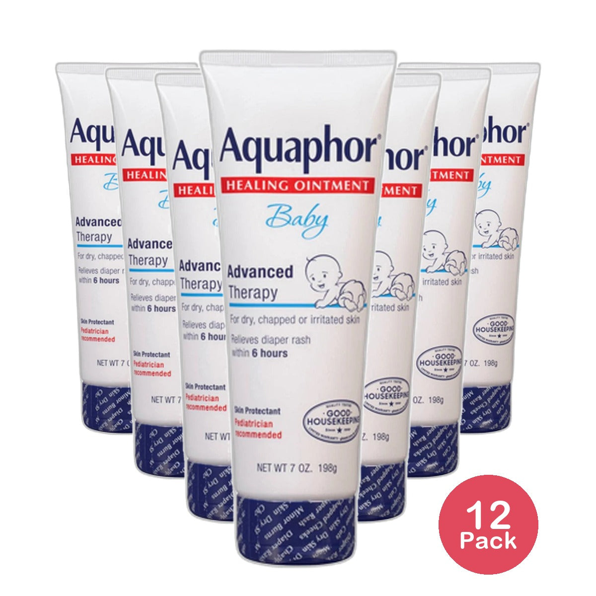 Aquaphor Healing Ointment Advanced Therapy Skin Protectant for Baby 7Oz (Pack of 12)