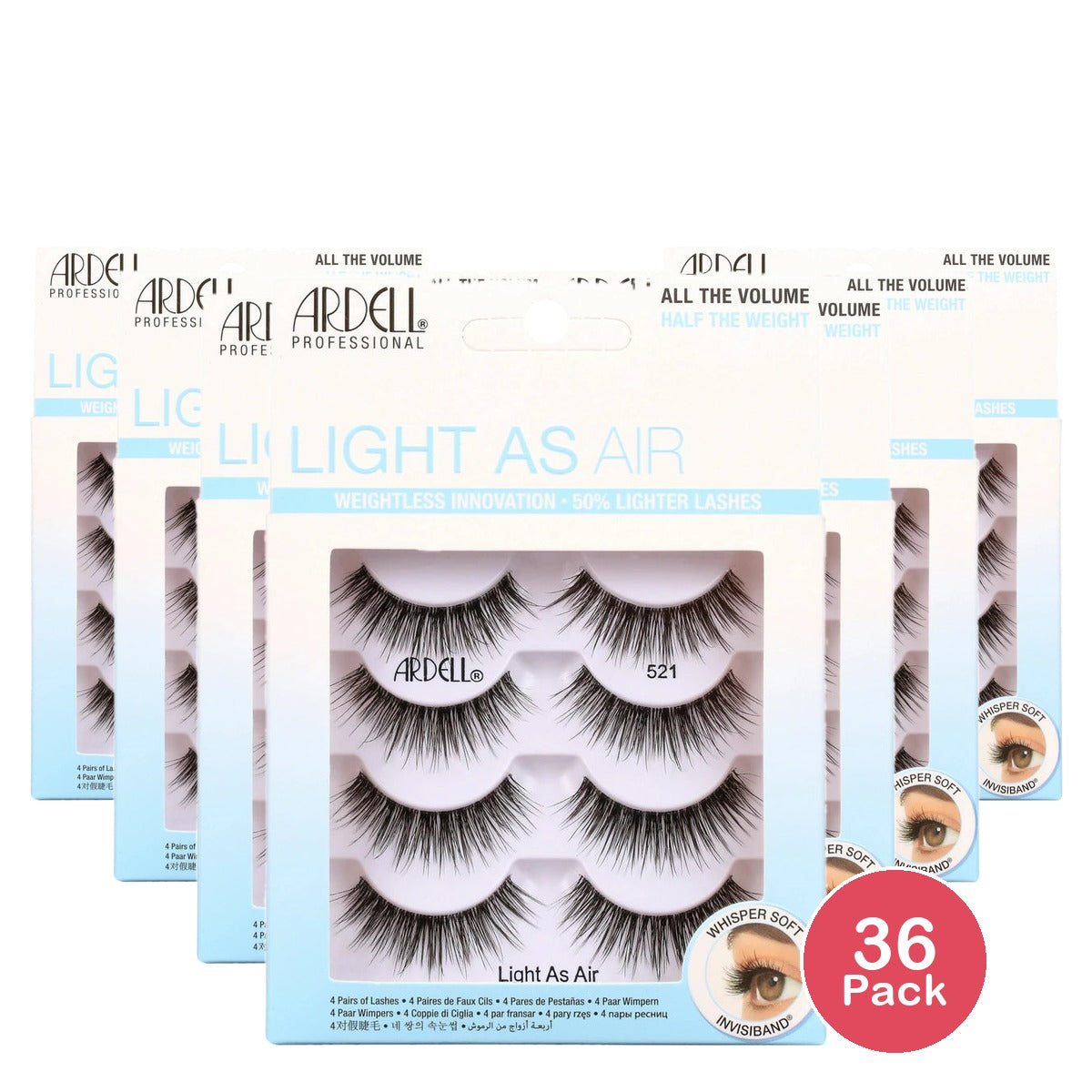 Ardell Black Lash Light as Air 521 4 Pairs nan (Pack of 36)