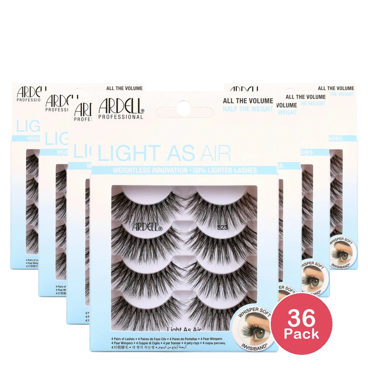 Ardell Black Lash Light as Air 523 4 Pairs nan (Pack of 36)