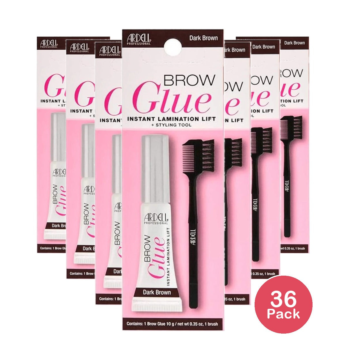 Ardell Brow Glue Instant Lamination Lift Dark Brown 0.35 Oz (Pack of 36)