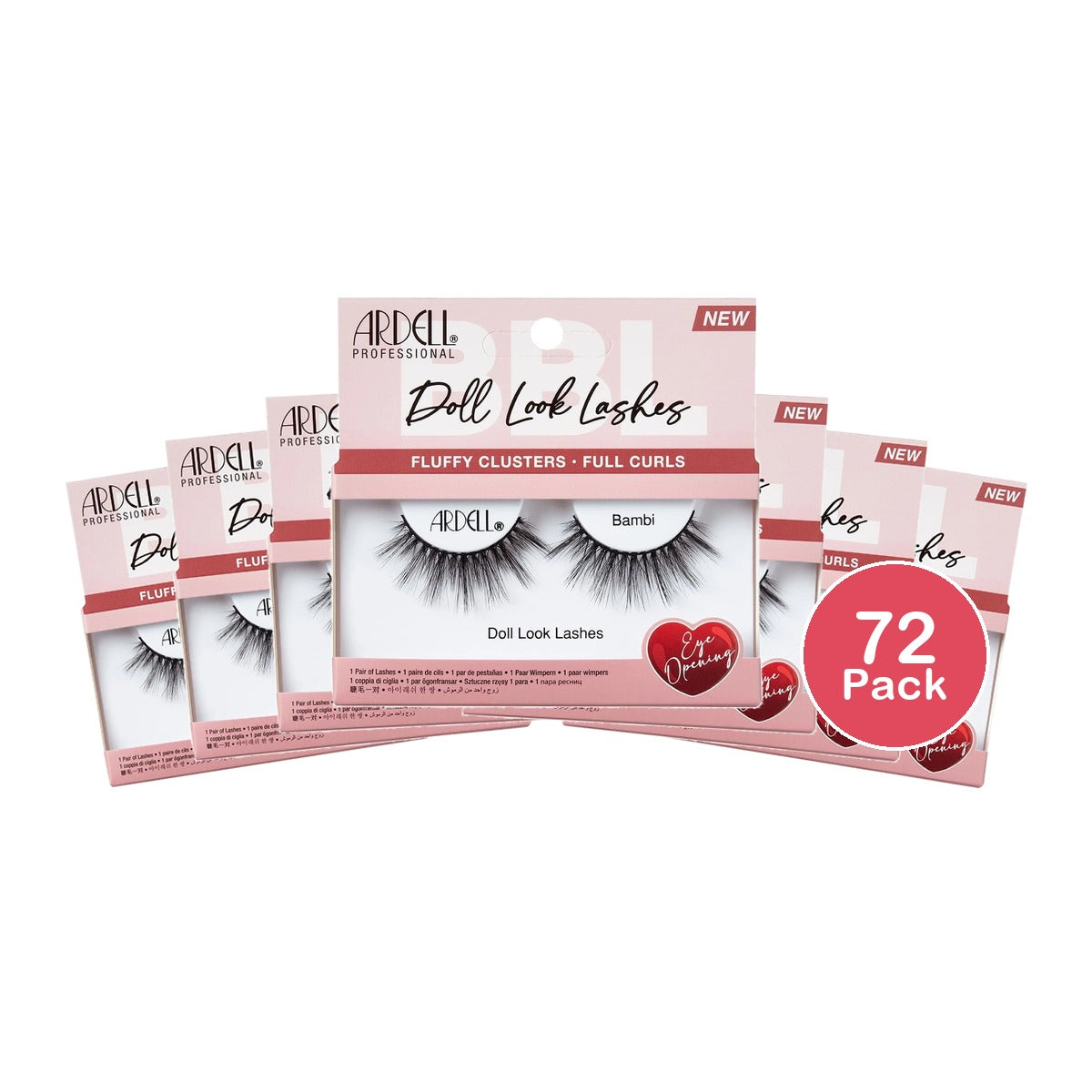 Ardell Doll Look Lashes Bambi Fluffy Clusters Full Curls 1 Ea 0.32oz (Pack of 72)