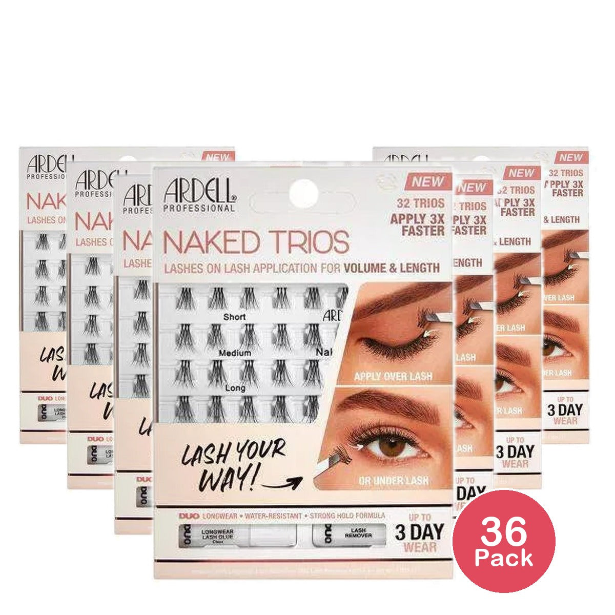Ardell False Eyelashes - Naked Trios - 32ct nan (Pack of 36)