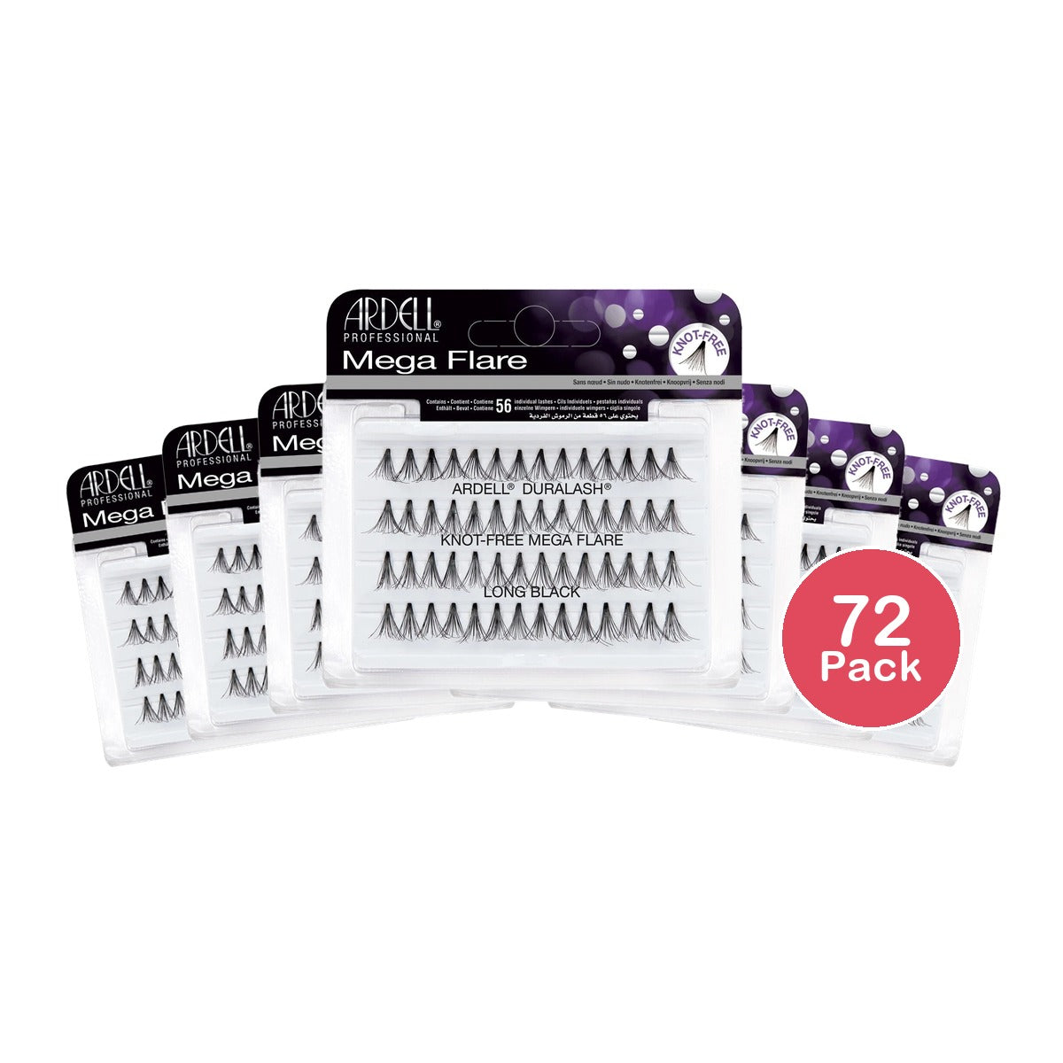 Ardell Knot-Free Mega Flare Lashes - Long Black (Pack of 72)