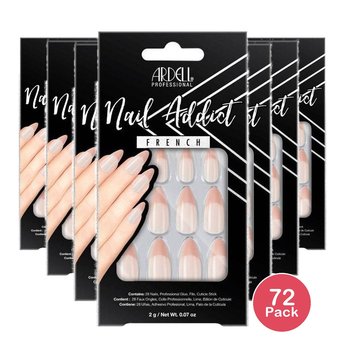 Ardell Nail Addict False Nails Nude French 28ct (Pack of 72)