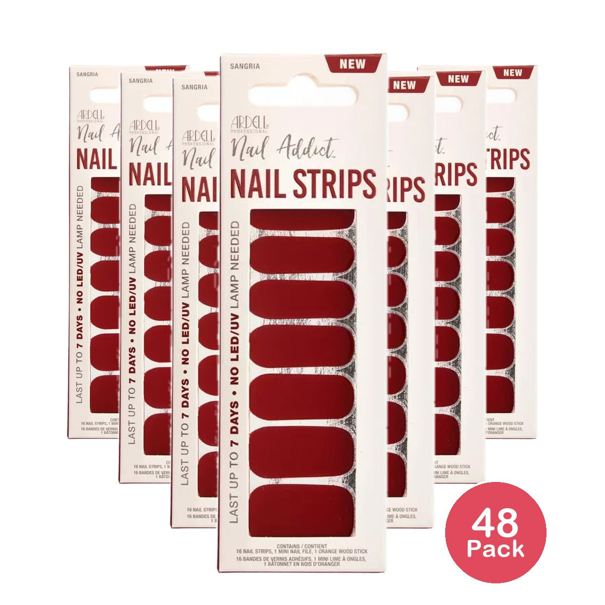 Ardell Nail Addict Pedi STRIPS - Sangria 1 Ea 0.816oz (Pack of 48)