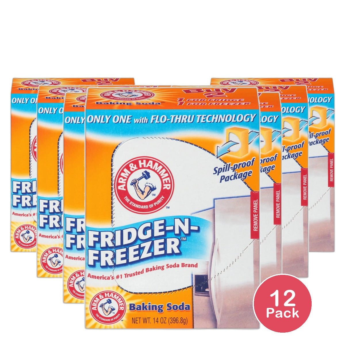 Arm & Hammer Baking Soda Fridge n Freezer Odor Absorber 14Oz (Pack of 12)
