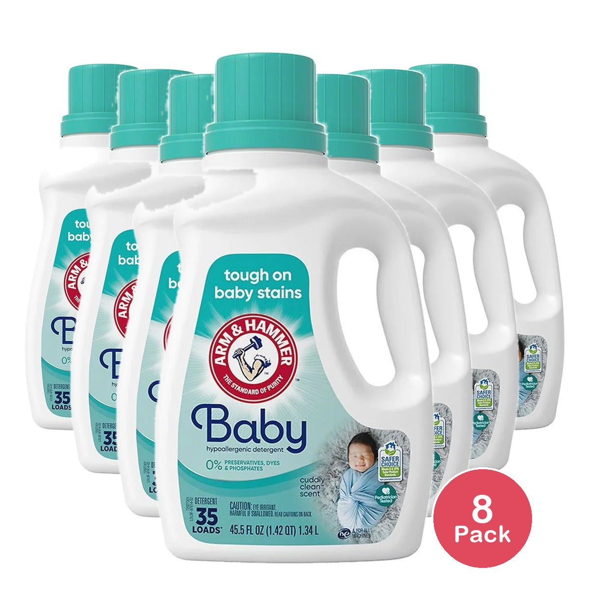 ARM & HAMMER Baby Liquid Laundry Detergent 45.5 Oz (Pack of 8)