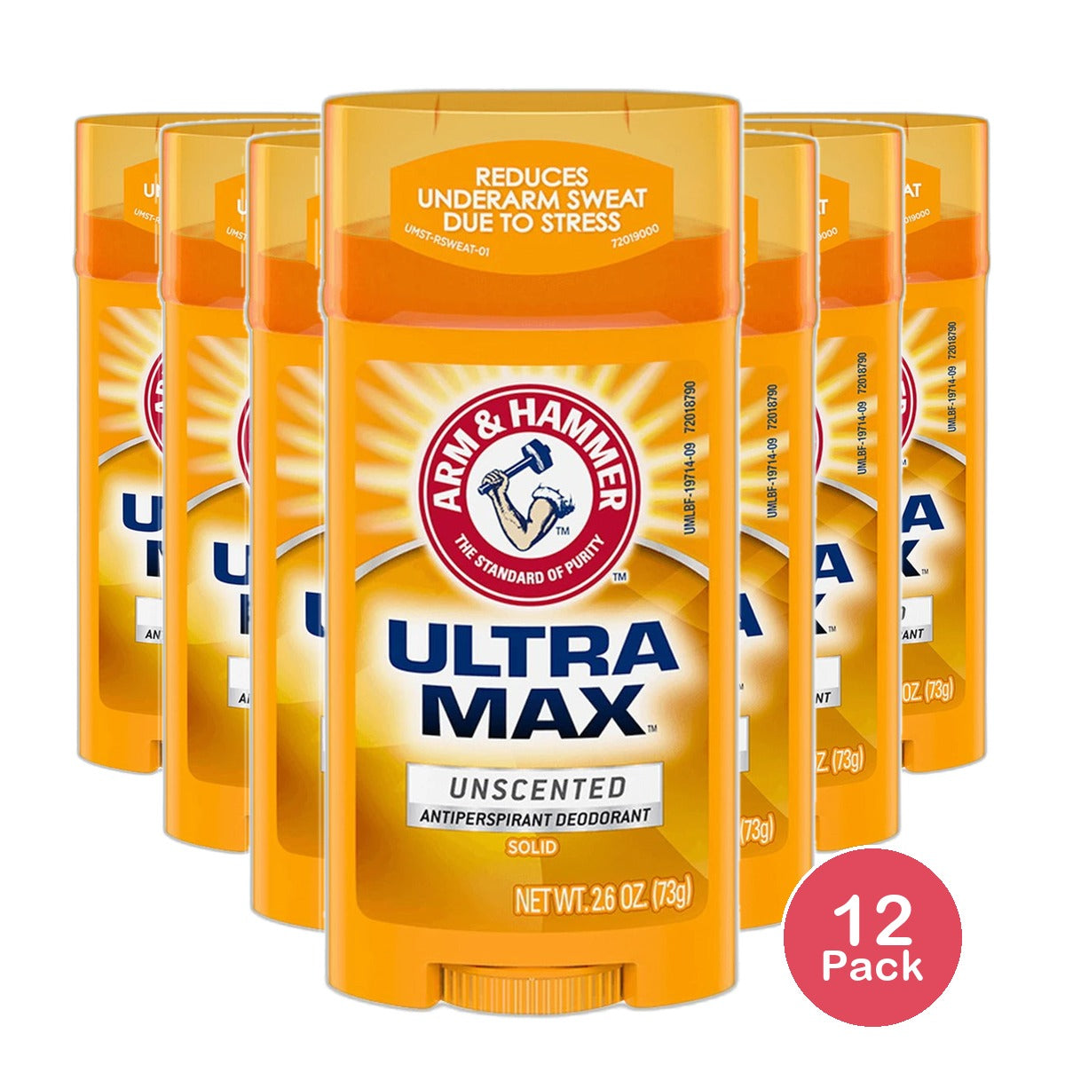 Arm & Hammer Ultramax Antiperspirant And Deodorant Invisible Solid Unscented 2.6Oz (Pack of 12)