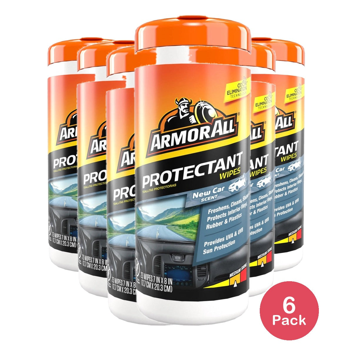 Armor All 78533 Car Wipe - 25 Sheets (Pack of 6)