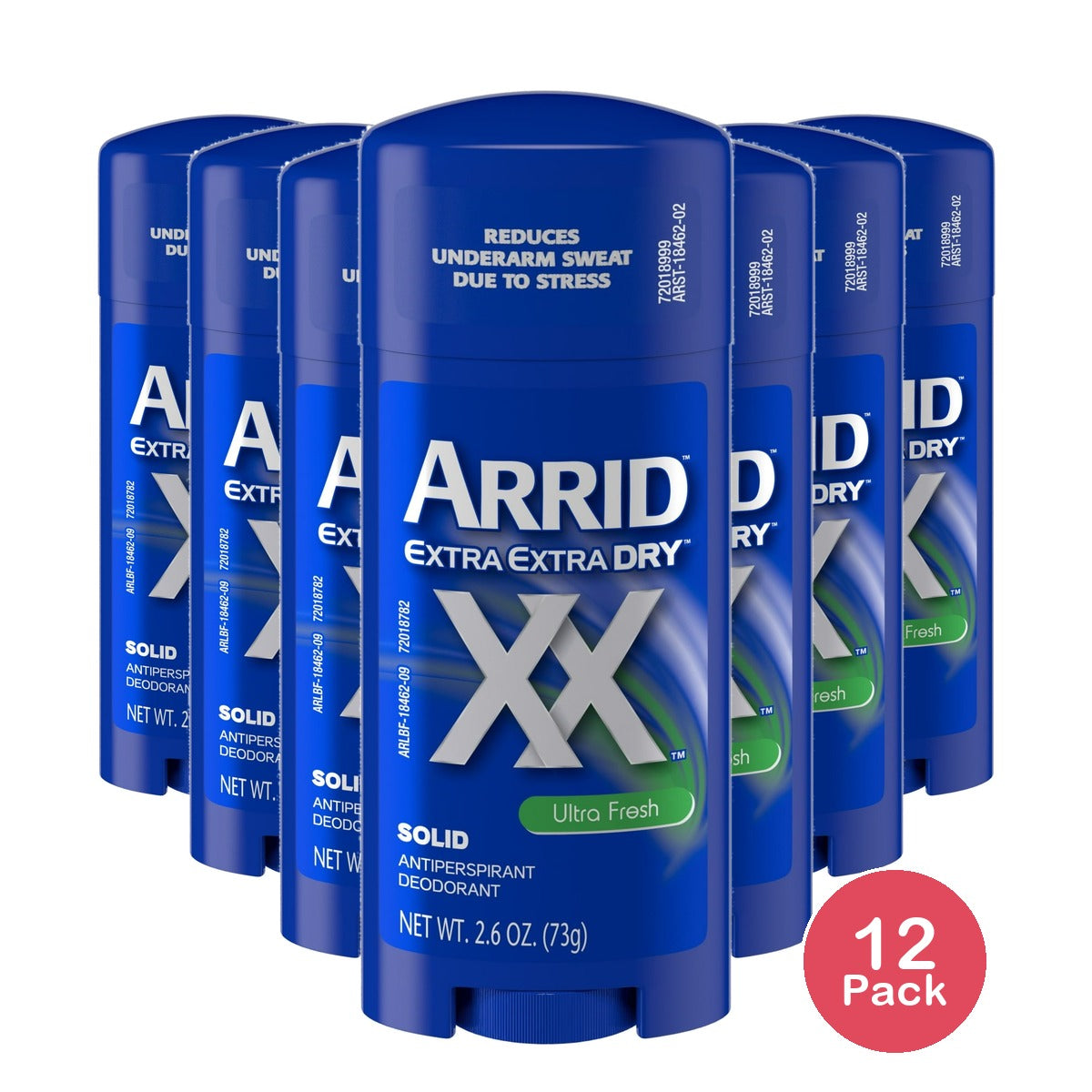 Arrid XX Extra Extra Dry Solid Antiperspirant Deodorant Ultra Fresh 2.6 oz (Pack of 12)