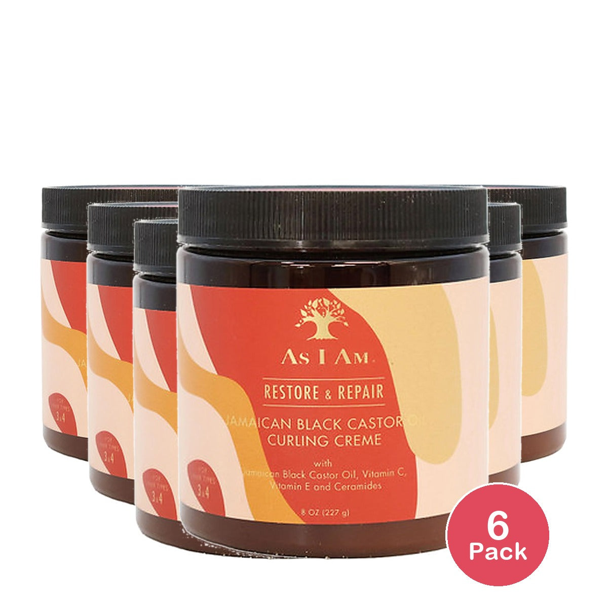 As I Am Jamaican Black Castor Oil Rest & Repair Creme 8 Oz (Pack of 6)