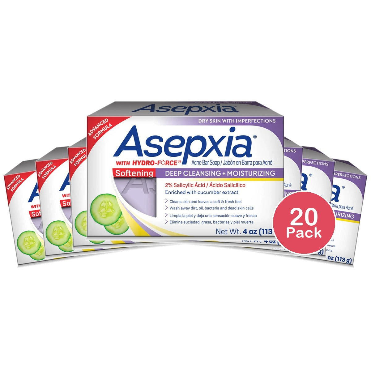 Asepxia Softening Acne Soap Bar 4 Oz (Pack of 20)