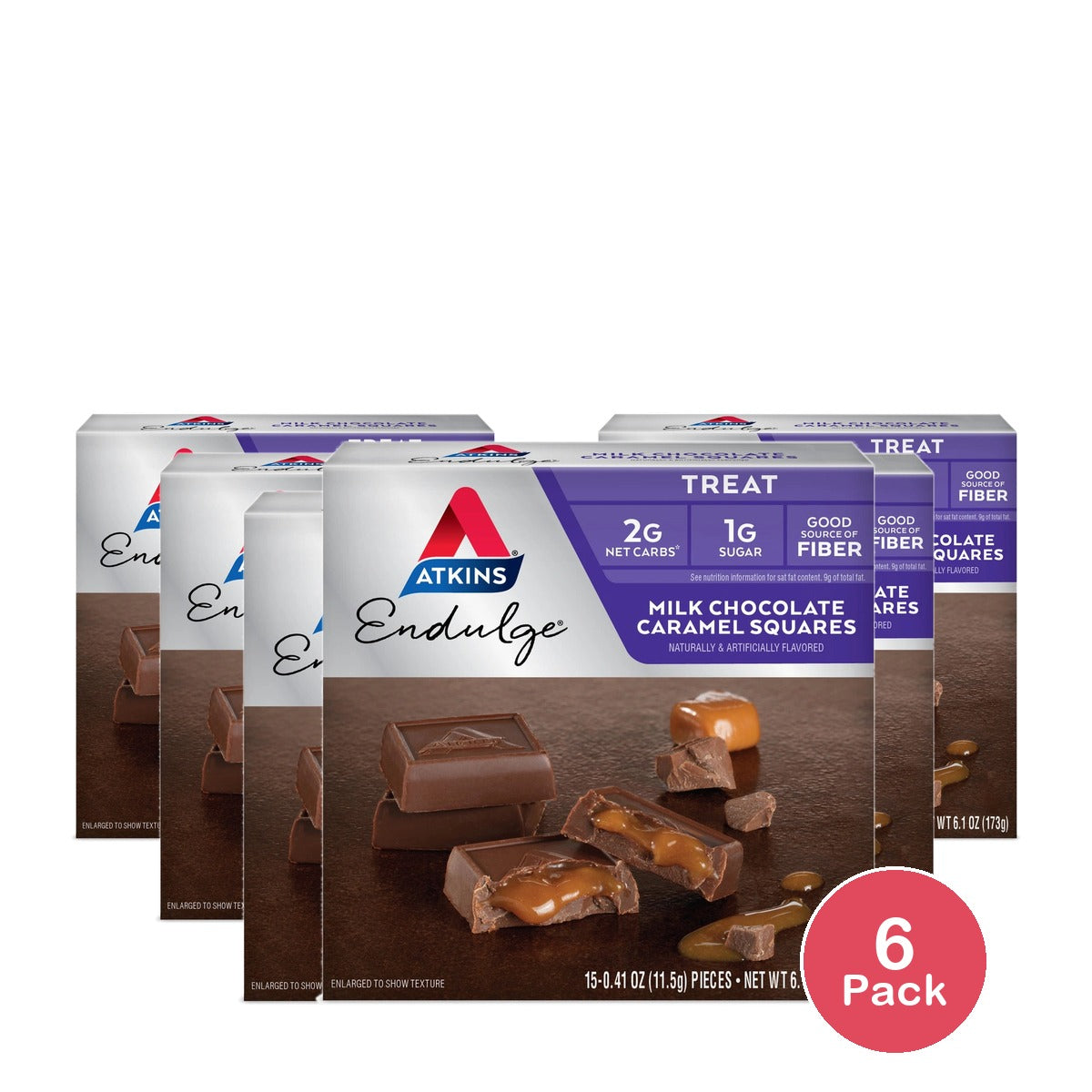 Atkins Endulge Milk Chocolate Caramel Pieces, 5 Count 6.1 Oz (Pack of 6)