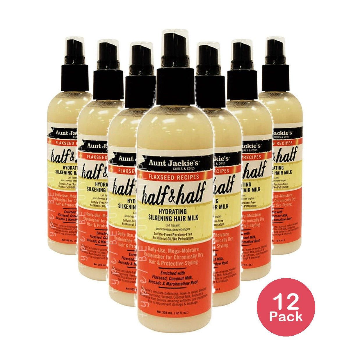 Aunt Jackie's Half & Half Hydrating Silkening Hair Milk (Pack of 12)
